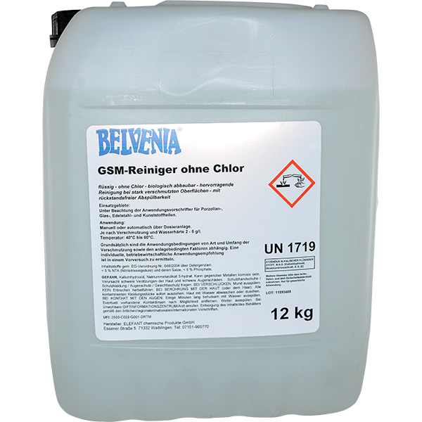 BELVENIA Geschirrspülmittel ohne Chlor 12 KG Kanister