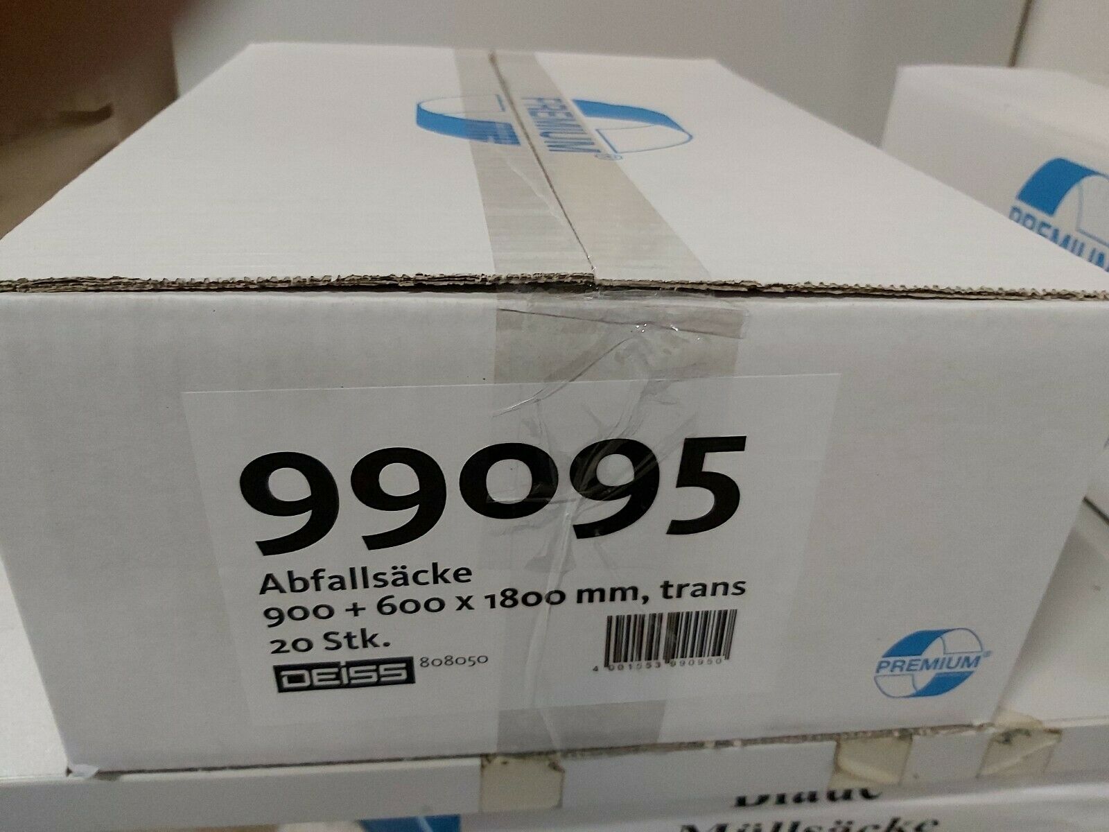 Abfallsack 950 l LD-PE transparent 60 µm B900+600xL1800mm Karton á 20 Stück