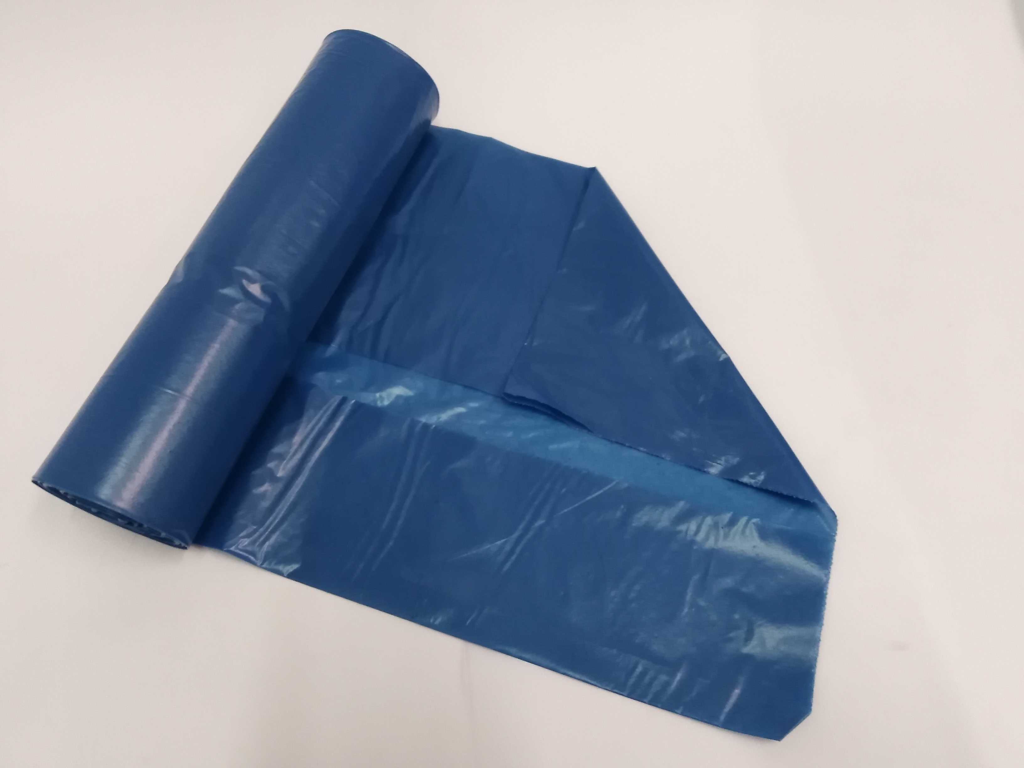 Plastiksack 120 Ltr. blau LDPE TYP 100 700x1100 mm 8 Rollen a  25 Säcke=200 St./Karton 