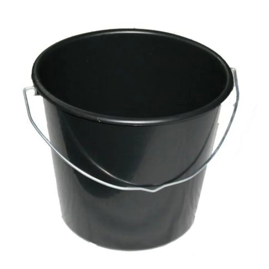 Baueimer  mit Nasenbügel aus Metall 12 Liter  schwarz